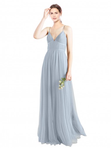 Long Light Sky Blue Sleeveless A-Line Open Back Evening Dress / Bridesmaid Dress Birmingham
