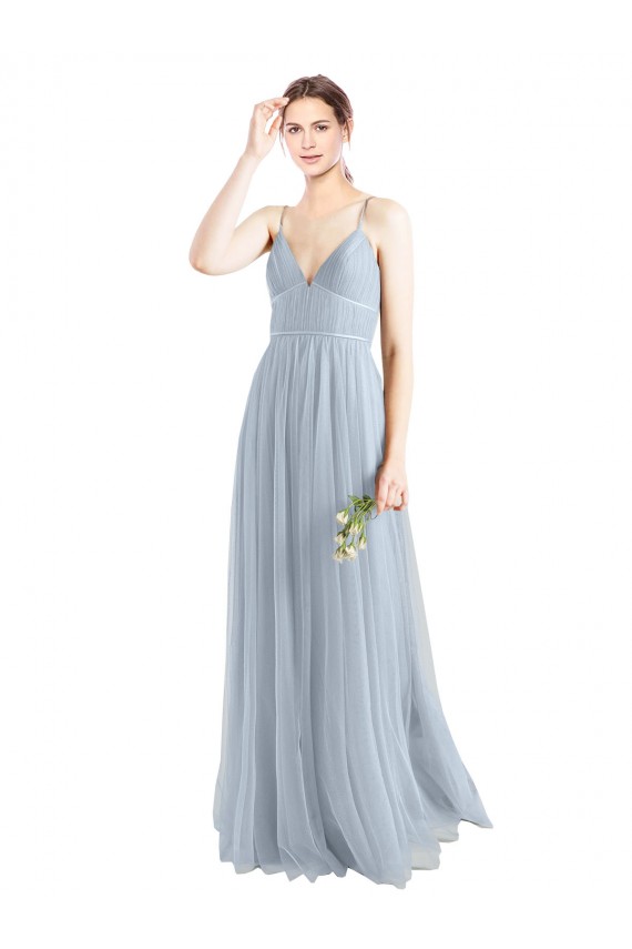 Long Light Sky Blue Sleeveless A-Line Open Back Evening Dress / Bridesmaid Dress Birmingham