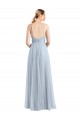 Long Light Sky Blue Sleeveless A-Line Open Back Evening Dress / Bridesmaid Dress Birmingham