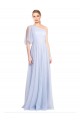 Long Light Sky Blue Flutter Sleeves A-Line Bridesmaid Dress Birmingham
