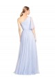 Long Light Sky Blue Flutter Sleeves A-Line Bridesmaid Dress Birmingham