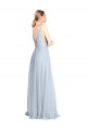 Long Floor Length Light Sky Blue Sleeveless A-Line V-Back Bridesmaid Dress Birmingham