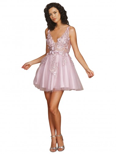 Short 未制定 Sleeveless A-Line V-Back Bridesmaid Dress Birmingham