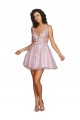 Short 未制定 Sleeveless A-Line V-Back Bridesmaid Dress Birmingham