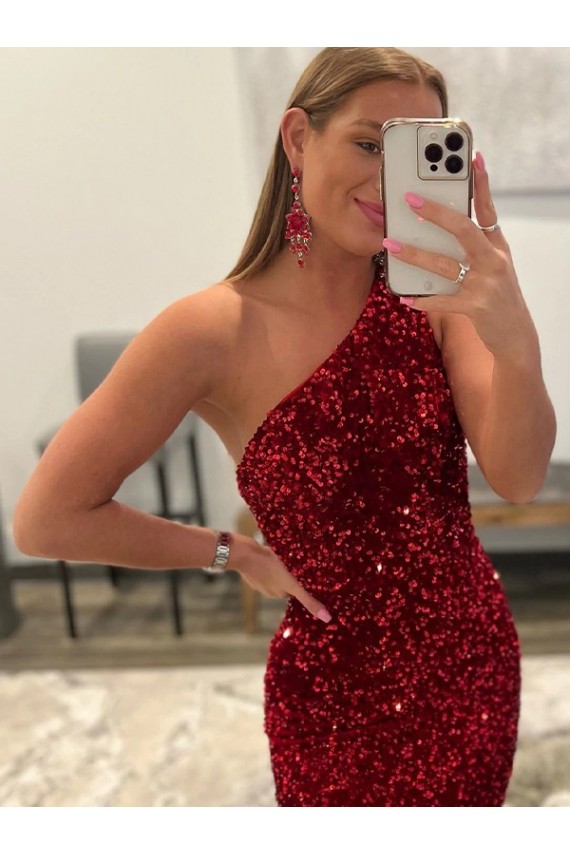 Sweep Train Pink Sleeveless Sheath Velvet Sequin Prom Dress / Evening Dress Birmingham