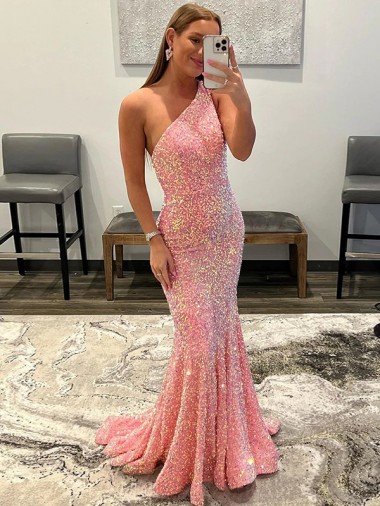 Sweep Train Pink Sleeveless Sheath Velvet Sequin Prom Dress / Evening Dress Birmingham
