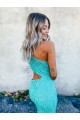 Sweep Train Sleeveless Mermaid Velvet Sequin Prom Dress / Evening Dress Birmingham