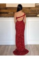 Sweep Train Burgundy Sleeveless Sheath Velvet Sequin Prom Dress Birmingham