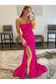 Sweep Train Fuchsia Sleeveless Sheath Velvet Sequin Prom Dress Birmingham