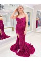 Sweep Train Sleeveless Sheath Velvet Sequin Prom Dress / Evening Gown Birmingham