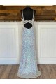Sweep Train Sleeveless Sheath Velvet Sequin Evening Prom Dress Birmingham