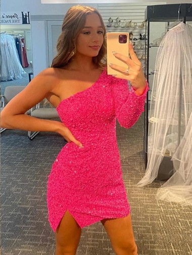 Short Long Sleeves Sheath Velvet Sequin Prom Dress / Evening Dress Birmingham