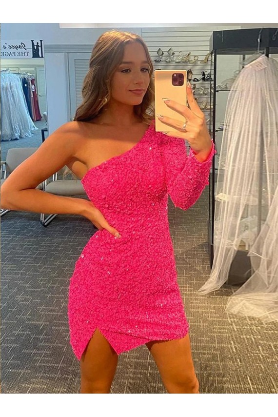 Short Long Sleeves Sheath Velvet Sequin Prom Dress / Evening Dress Birmingham