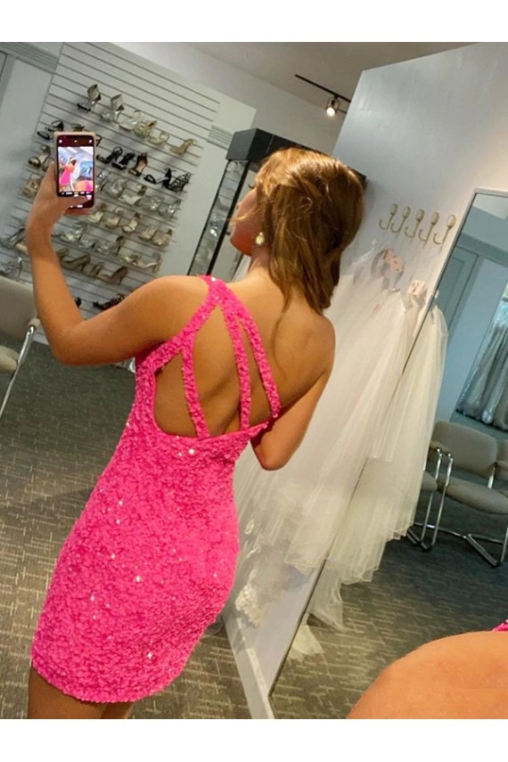 Short Sleeveless Sheath Velvet Sequin Homecoming Dresses Birmingham