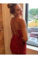 Short Royal Blue Sleeveless Sheath Velvet Sequin Prom Dress / Evening Dress Birmingham