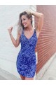 Short Sleeveless Sheath Velvet Sequin Evening Dress Birmingham