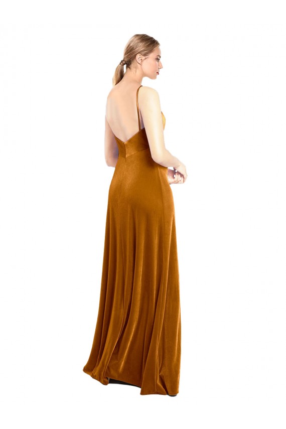 Long Gold Sleeveless A-Line Prom Dress / Bridesmaid Dress Birmingham