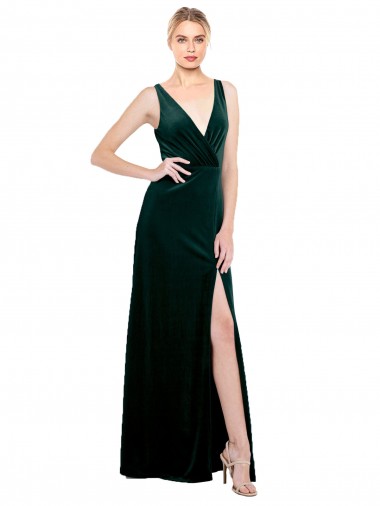 Long Dark Green Sleeveless A-Line V-Back Black Tie Evening Gown / Prom Dress / Bridesmaid Dress Birmingham