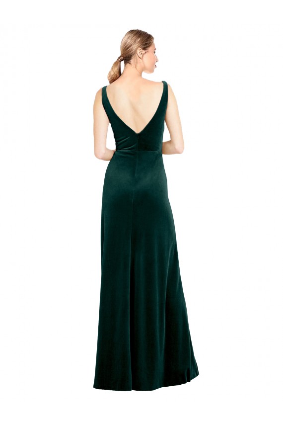 Long Dark Green Sleeveless A-Line V-Back Black Tie Evening Gown / Prom Dress / Bridesmaid Dress Birmingham