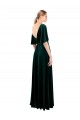 Long Dark Green Flutter Sleeves A-Line V-Back Prom Dress / Bridesmaid Dress Birmingham