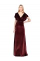 Long Burgundy Flutter Sleeves A-Line V-Back Prom Dress / Bridesmaid Dress Birmingham