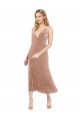 Midi Length Pink Sleeveless A-Line V-Back Prom Dress / Bridesmaid Dress Birmingham