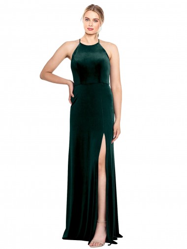 Long Dark Green Sleeveless A-Line Keyhole Back Prom Dress / Bridesmaid Dress Birmingham
