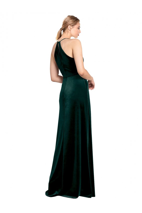 Long Dark Green Sleeveless A-Line Keyhole Back Prom Dress / Bridesmaid Dress Birmingham