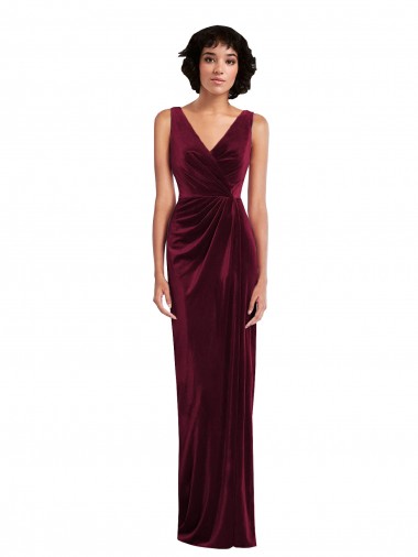 Long Burgundy Sleeveless Sheath Semi Formal Evening Dress / Prom Dress / Bridesmaid Dress Birmingham