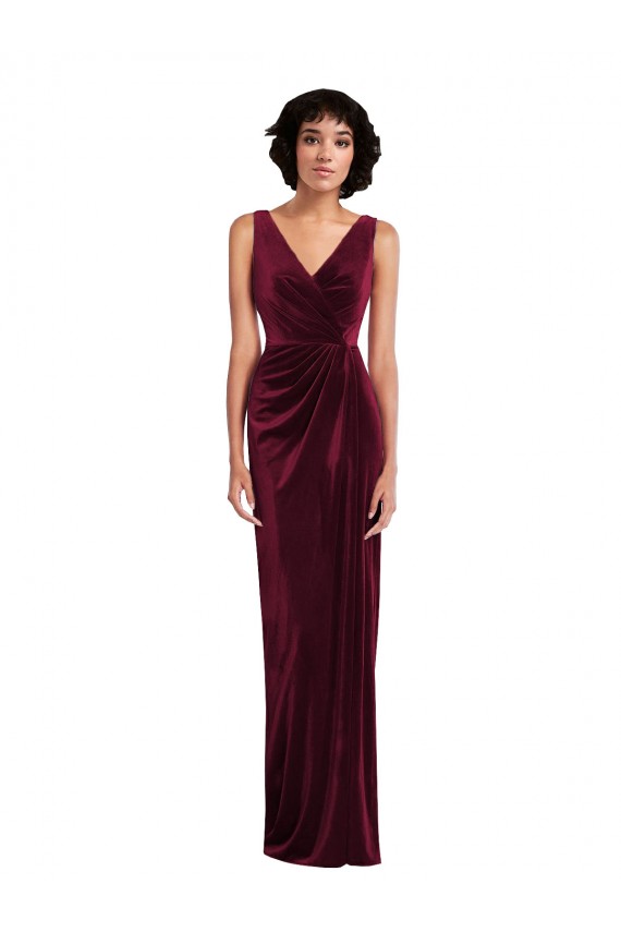 Long Burgundy Sleeveless Sheath Semi Formal Evening Dress / Prom Dress / Bridesmaid Dress Birmingham