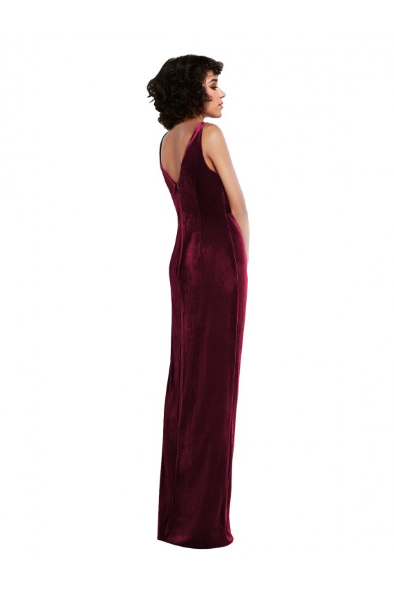 Long Burgundy Sleeveless Sheath Semi Formal Evening Dress / Prom Dress / Bridesmaid Dress Birmingham