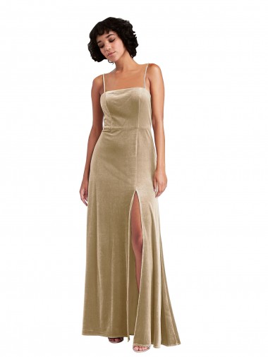 Long Champagne Sleeveless A-Line Low Back Formal Evening Gown / Prom Dress / Bridesmaid Dress Birmingham