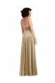 Long Champagne Sleeveless A-Line Low Back Formal Evening Gown / Prom Dress / Bridesmaid Dress Birmingham