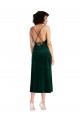 Midi Length Dark Green Sleeveless Sheath Open Back Black Tie Evening Gown / Prom Dress / Bridesmaid Dress Birmingham