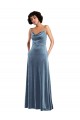 Long Dusty Blue Sleeveless Sheath Open Back Semi Formal Evening Dress / Prom Dress / Bridesmaid Dress Birmingham