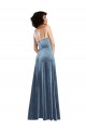 Long Dusty Blue Sleeveless Sheath Open Back Semi Formal Evening Dress / Prom Dress / Bridesmaid Dress Birmingham