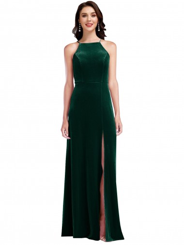 Long Dark Green Sleeveless A-Line Semi Formal Evening Dress / Prom Dress / Bridesmaid Dress Birmingham