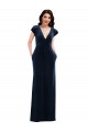 Long Dark Navy Flutter Sleeves A-Line Formal Dress / Bridesmaid Dress Birmingham
