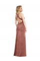Long Cinnamon Rose Sleeveless A-Line Open Back Bridesmaid Dress / Evening Dress Birmingham