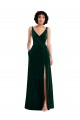 Long Dark Green Sleeveless A-Line V-Back Bridesmaid Dress / Evening Dress Birmingham