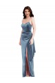 Long Dusty Blue Sleeveless Trumpet Low Back Formal Evening Gown / Prom Dress / Bridesmaid Dress Birmingham