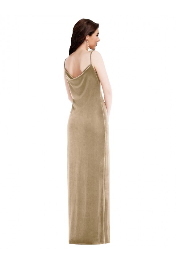 Long Champagne Sleeveless Sheath Black Tie Evening Gown / Prom Dress / Bridesmaid Dress Birmingham