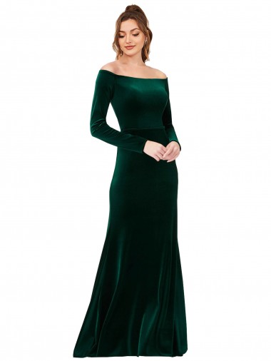 Long Dark Green Long Sleeves Sheath Formal Evening Gown / Prom Dress / Bridesmaid Dress Birmingham
