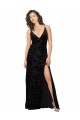 Long Black Sleeveless Sheath Open Back Front Slit Bridesmaid Dress Birmingham