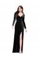 Long Black Long Sleeves Column V-Back Formal Evening Gown / Prom Dress / Bridesmaid Dress Birmingham