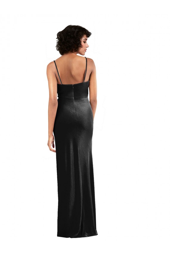 Long Black Sleeveless Column Low Back Black Tie Evening Gown / Prom Dress / Bridesmaid Dress Birmingham