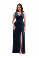 Long Dark Navy Sleeveless Sheath Formal Plus Size Evening Gown / Prom Dress / Bridesmaid Dress Birmingham