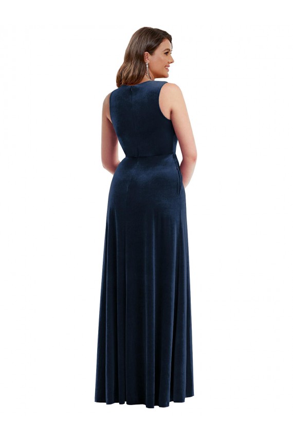 Long Dark Navy Sleeveless Sheath Formal Plus Size Evening Gown / Prom Dress / Bridesmaid Dress Birmingham