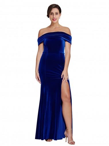 Long Royal Blue Sleeveless Mermaid Side Slit Formal Evening Gown / Prom Dress / Bridesmaid Dress Birmingham