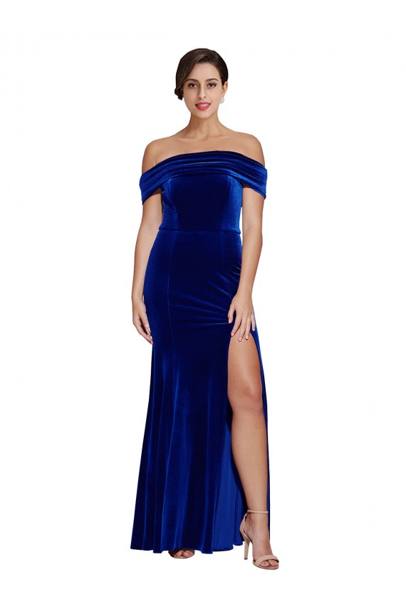 Long Royal Blue Sleeveless Mermaid Side Slit Formal Evening Gown / Prom Dress / Bridesmaid Dress Birmingham